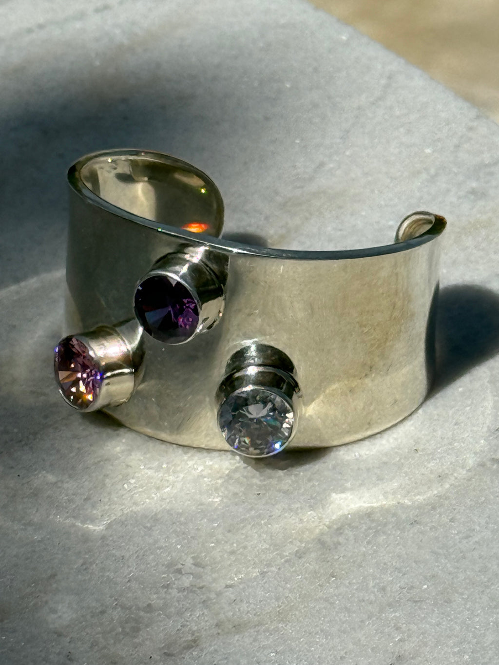 Sterling Silver CZ Cuff Bracelet – Luxury Armor Jewelry