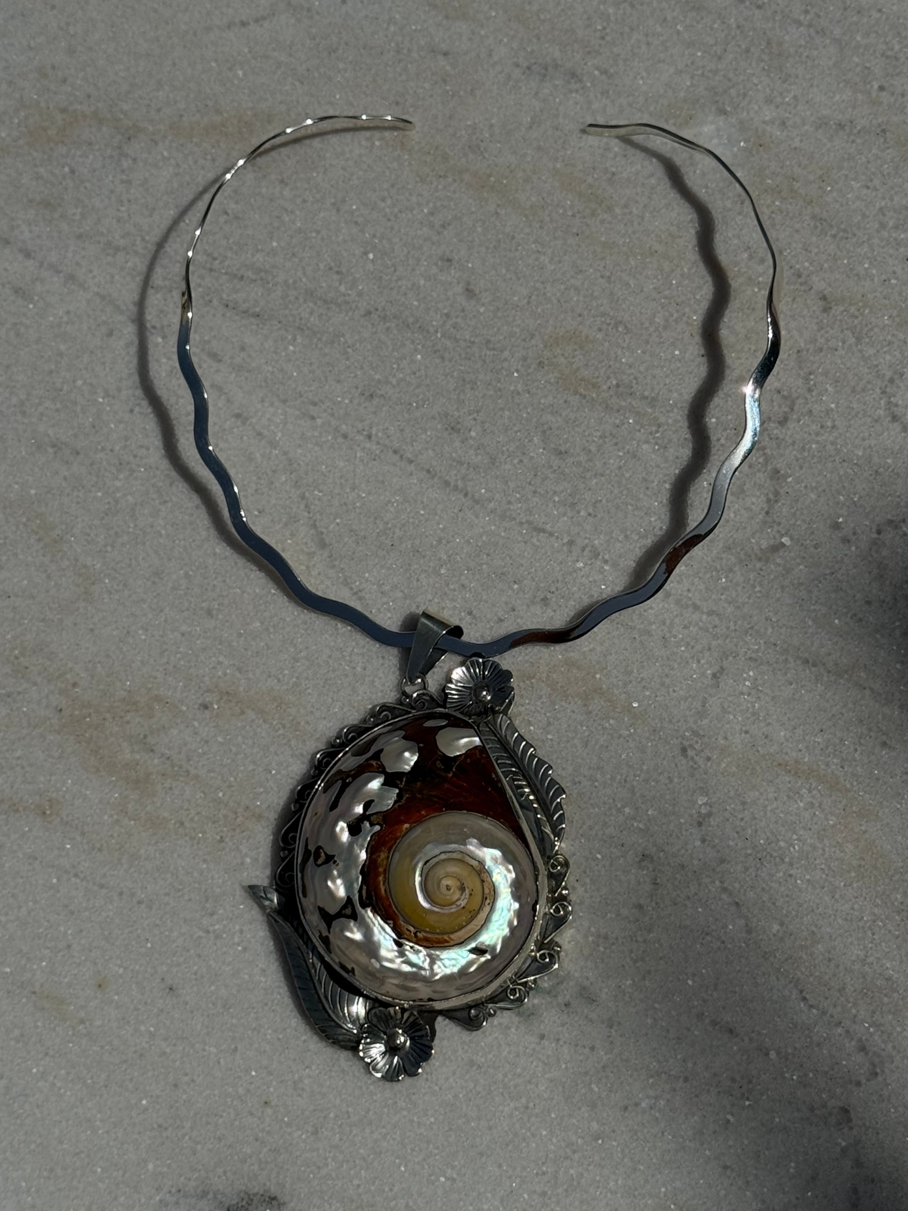 Seashell Statement Collar Necklace – Sterling Silver Coastal Jewelry