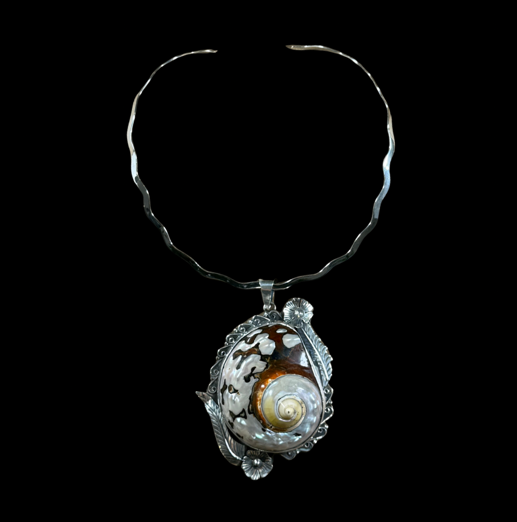 Seashell Statement Collar Necklace – Sterling Silver Coastal Jewelry